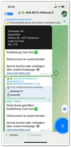 screenshot verkauften sportwetten tipps telegram 03 2022